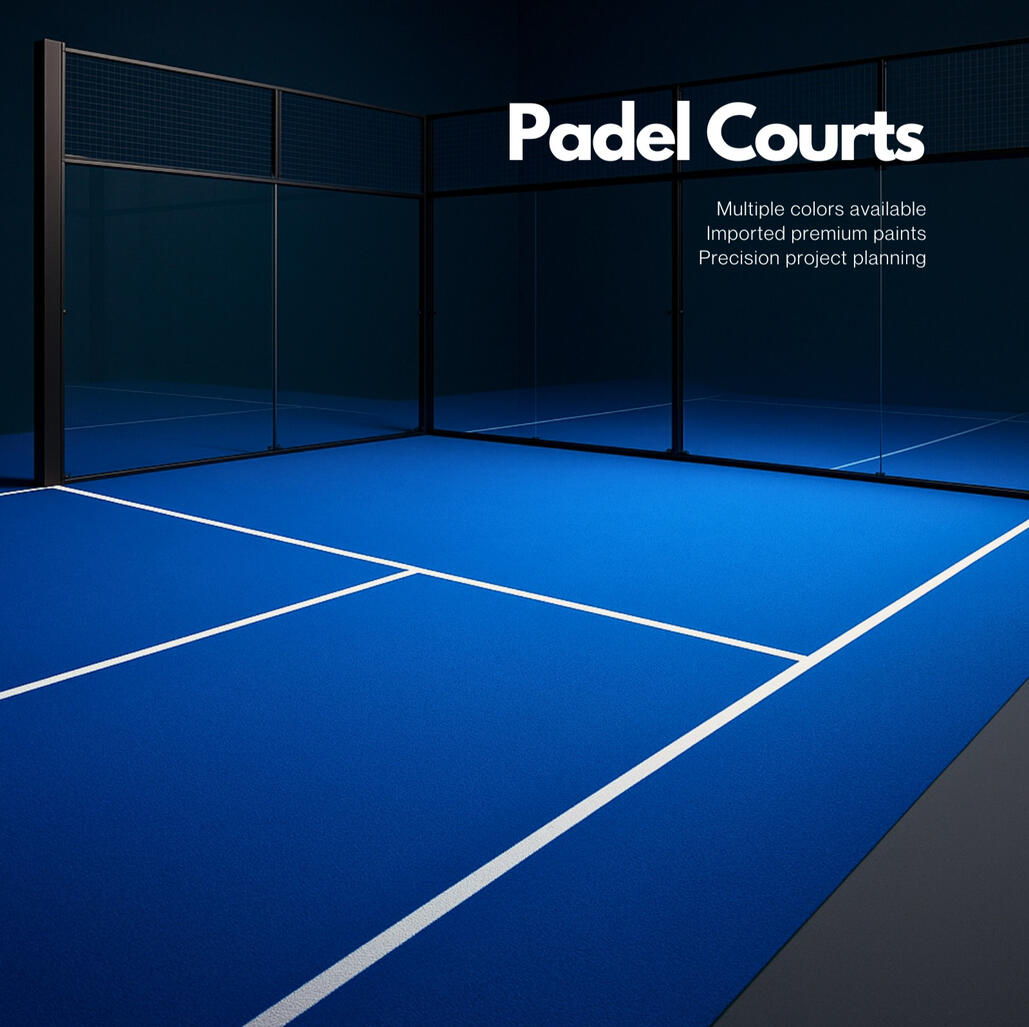 Padel court with synthetic turf and glass walls installed by Prime Distributors Chandigarh