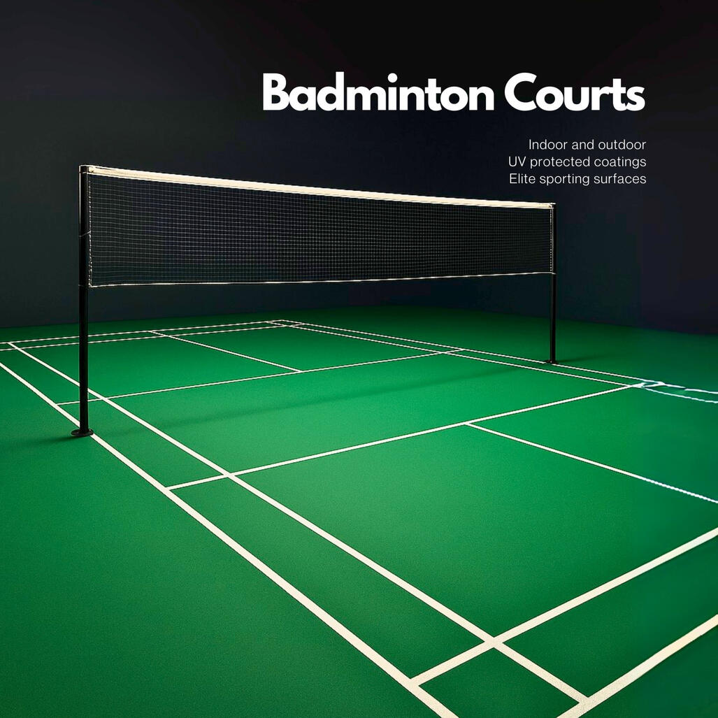 Badminton Courts Indoor badminton court with PU flooring installed by Prime Distributors Chandigarh